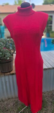 Women's NWT Dee Ocleppo Lollipop(Red) Emelia Ribbed Dress Size L